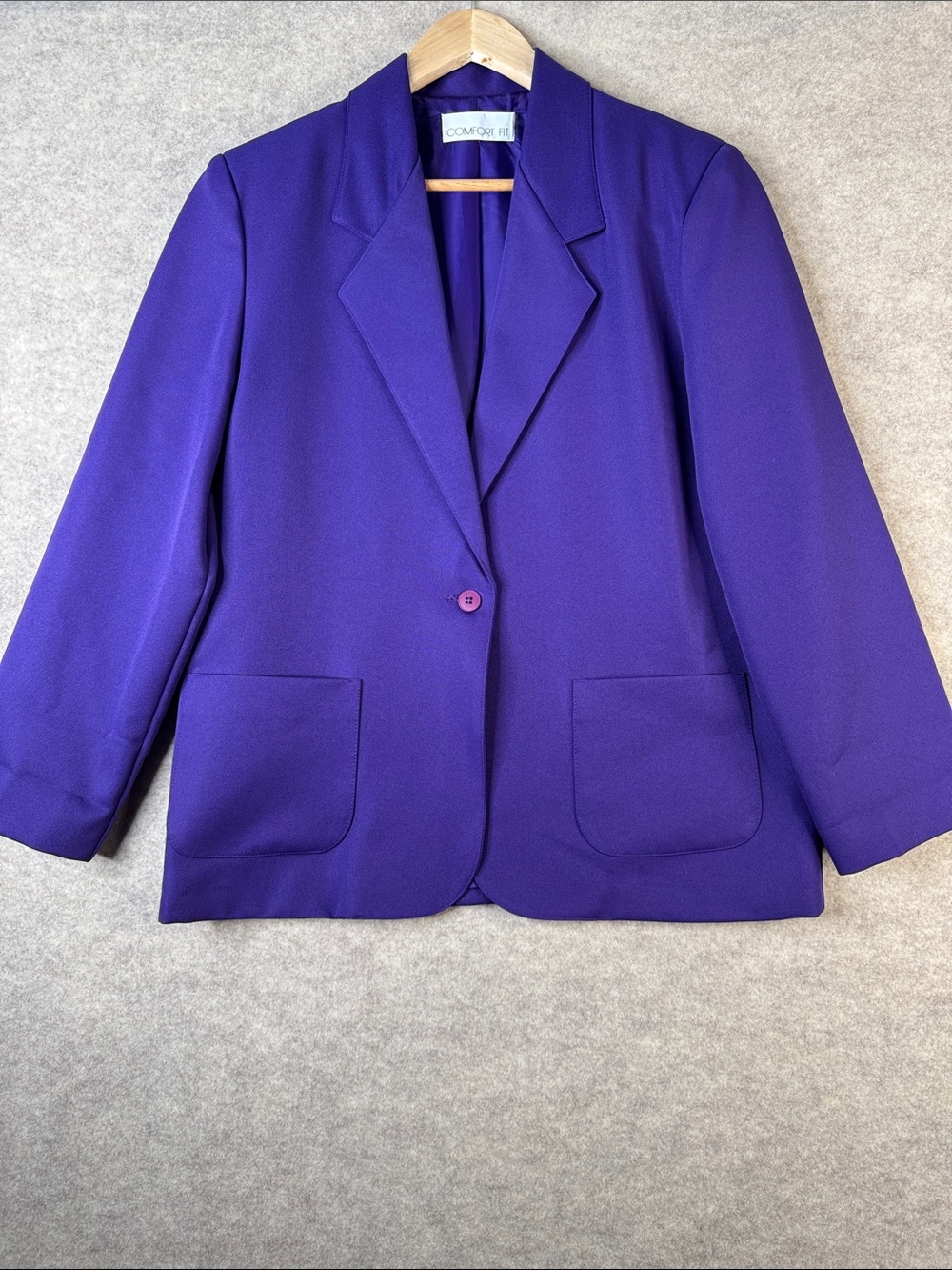 Comfort Fit Purple Single-Button Blazer Set